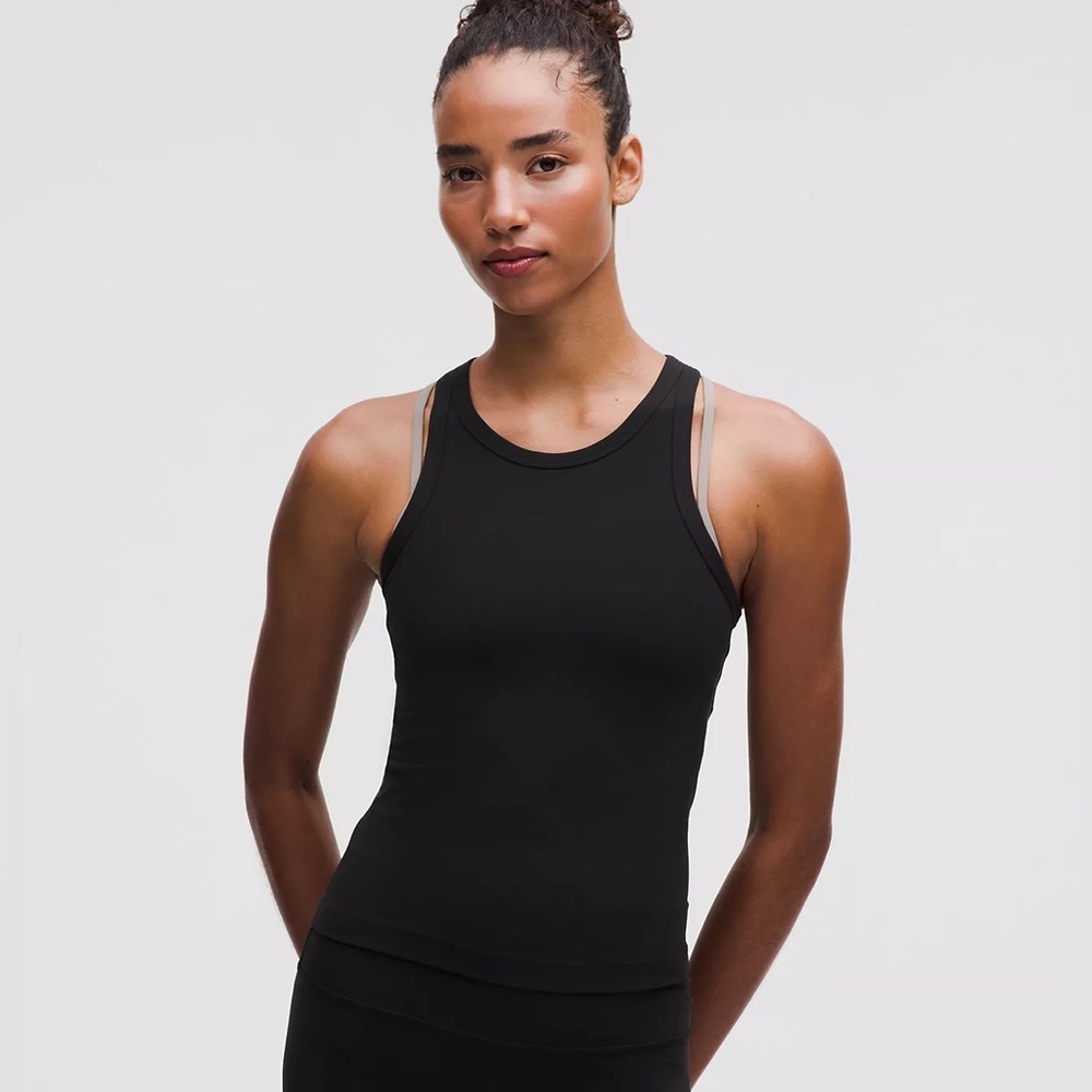 Lululemon Black Align Waist-Length Racerback Tank Top Size 4